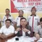 Lamsiang Sitompul, SH., MH., Ketua Umum HBB, saat menyampaikan sikap terkait penanganan kasus kecelakaan maut di Serdang Bedagai.Foto: Team HBB