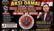 Aksi Damai HBB bersama TGAPH&K di Polda Sumatera Utara, mendesak pengungkapan secara transparan atas misteri kematian Boy Simamora di Tapanuli Tengah serta meminta kepastian hukum bagi keluarga korban.
