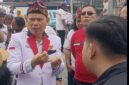 Ketua Umum HBB Lamsiang Sitompul, S.H., M.H., saat menyampaikan aspirasi dalam aksi damai di Mapoldasu, Kamis (13/8/2026).Foto:MediaKebenaranKeadilan.com