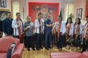 Ketua Umum DPP HBB Lamsiang Sitompul bersama Panitia Mubes I HBB saat melakukan audiensi dengan Ketua DPRD Kota Medan, Selasa (29/9/2026).